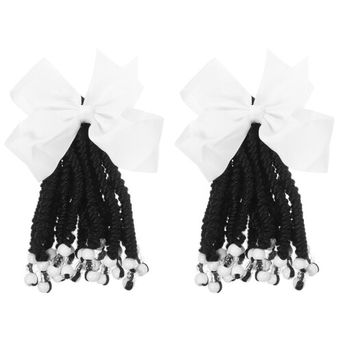 2Pièces Queue Tressée Synthétique Blanche Style Femme