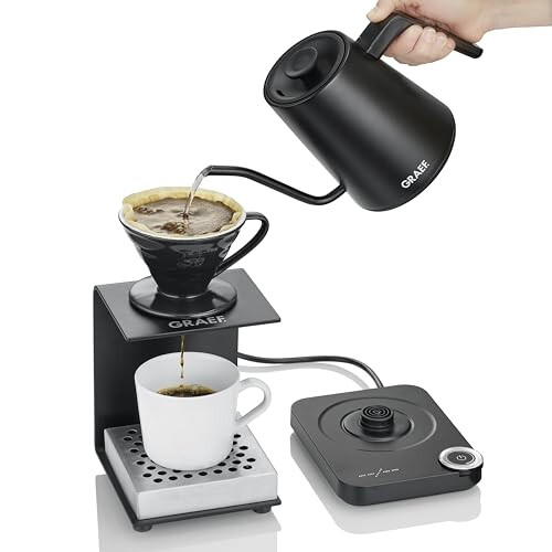 GRAEF GK502 Electric Pour-Over Kettle with Temperature Control, 0.9L, Matt Black 1