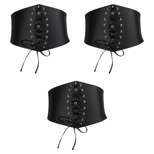 3Pièces Ceintures Waspie Corset Lacet Ceinture Taille Élégante
