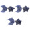 6Pièces Clips Ventilation Cristal Bleu Lune Étoile Auto Déco 1
