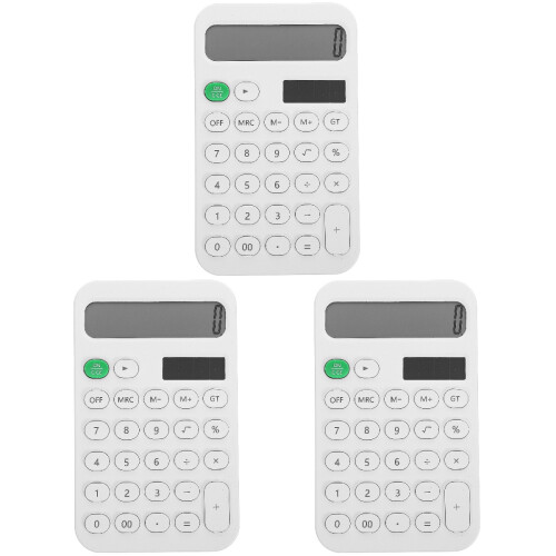 3Pièces Calculatrices Blanches Pratiques Pour École Et