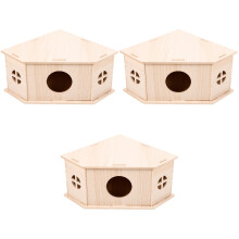 3Pièces En Bois Pour Hamsters Beige Résistantes Douces