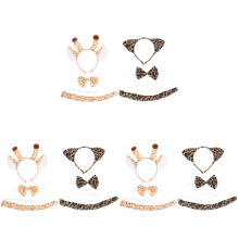 6Ensembles Bandeaux Oreilles Animaux Et Nœuds Cosplay
