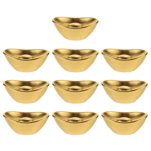40Pièces Lingots Miniatures Dorés Pour Accessoires Maison Décor
