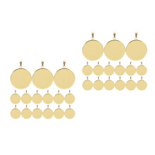 40Pièces Base Pendentif Ronde Pour Artisanat Stockage