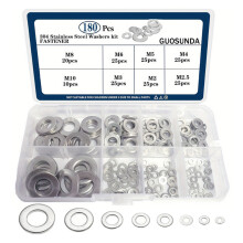 304 Stainless Steel Flat Washer Set 2/2.5/3/4/5/6/8/10mm for Home Decoration