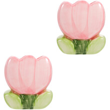 2Pièces Organisateur Stylo Céramique Rose Accessoire Décoratif