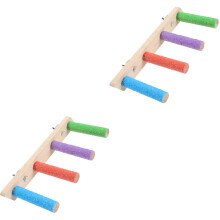 2Pièces Échelle En Bois Résistante Pour Perroquets Accessoire Volière