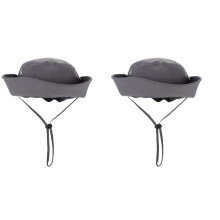 2Pièces Chapeau Gris Protection Solaire Outdoor Confort Style