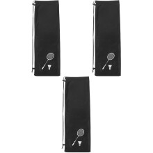 3Pièces Organisateur Raquette Badminton Noir En Tissu Épais