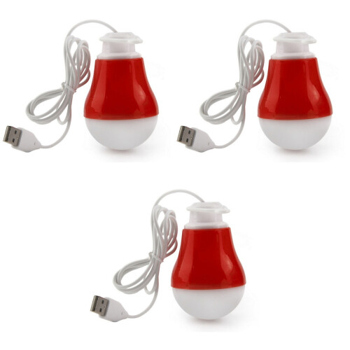 3Pièces Lampe USB Rouge Sans Éblouissement Pour Usage