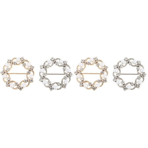 4Pièces Boucles Raffinées Pour Écharpes Et T-Shirts