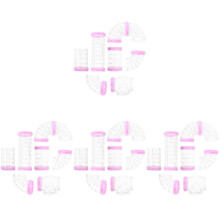 4Ensembles Accessoires Hamster Roses Tube Tunnel Résistant Pour Cage