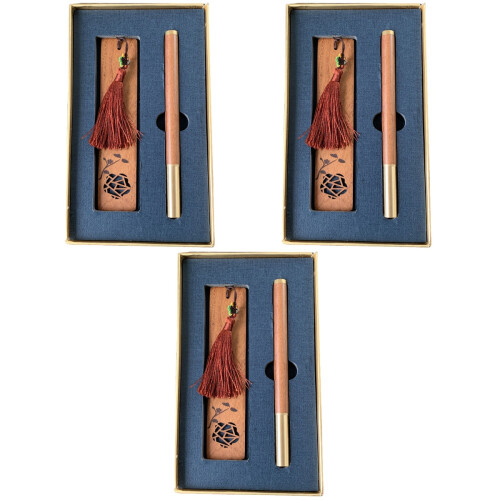 3Ensembles Ensemble Cadeau Signet Bois Marron Et Pratique