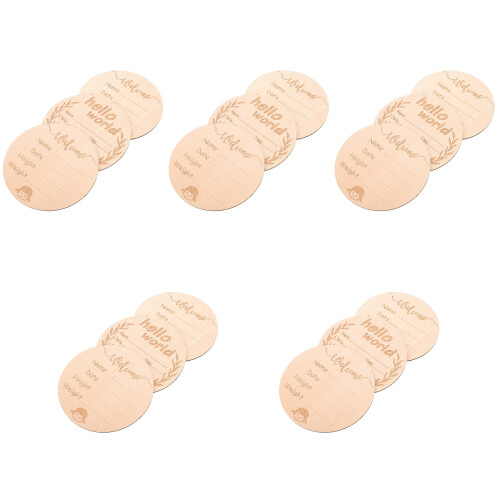15Pièces Signes Bébé Bois Khaki Annonce Croissance
