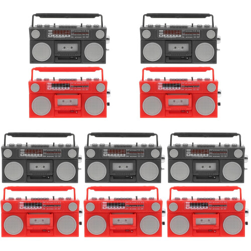 10Pièces Mini Radios Plastique Colorées Décor Maison Miniature Durable
