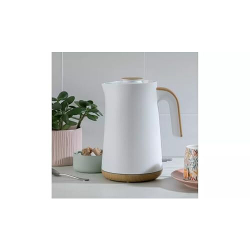 Electric Kettle, Scandi Style, White with Bamboo-Look Base, Model WK8535AEH 1