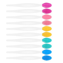 10pc Skin Friendly Silicone Brushes for Facials Cleansing Blackhead Extraction and Lip