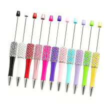 11 Pcs DIY Beadable Ballpoint Pen Black Ink Pen Rhinestones Bead Pen Writing Pen