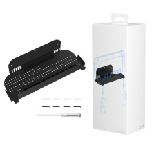 Adjustable Wall Mounted Rack For Game Consoles Organizes Accessories Efficiently Black