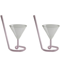 2Pièces Verres À Vin En Verre Rose Spirale Pour Maison