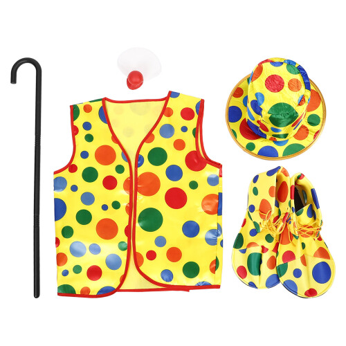 1 Set Clown Met Hoed Vest En