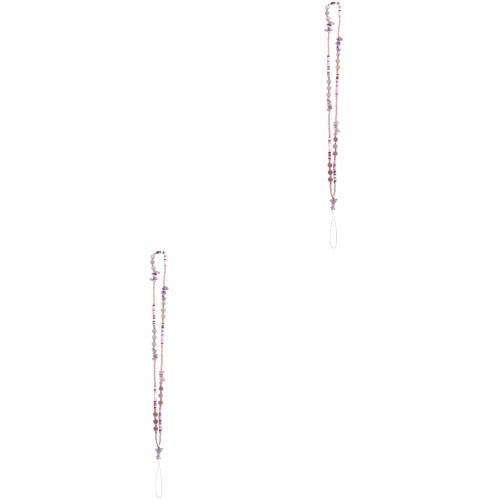2Pièces Téléphone Perles Violet Suspendre Collier Élégant