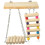 1Ensemble Perchoir Bois Beige Avec Balancelle Échelle Stable 1