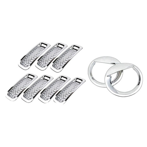 9 Pezzi Front Grille Mesh Trim +  Light Cover Trim Bezels per   2011-2017