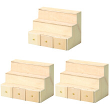 3Pièces Mini Meubles Bois Kaki Pour Décor Miniature Chambre Enfant