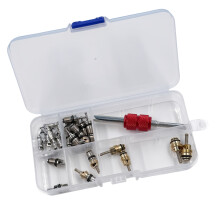 Heavy Duty Metal Car AC Valves Core Set With Remover Tool for Various Automobile