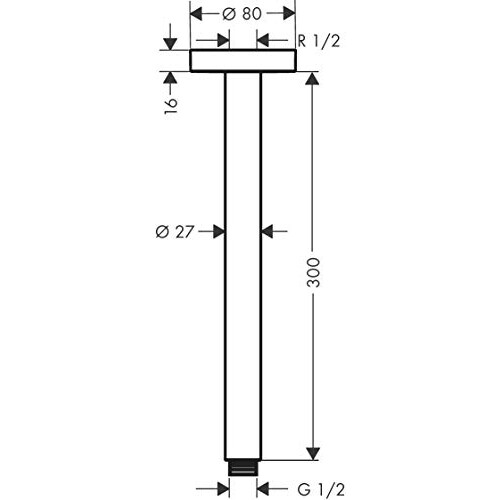 Hansgrohe hansgrohe 27389670 S 30 cm Matt Black Ceiling Connection 2