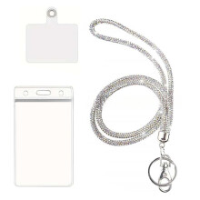 Lanyard with Badge Card Holder for Badge Holder Keychain Rhinestones Lanyard