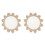 2Pièces Miroir Mural Bohemia Macramé Rond Déco Chambre Beige 1