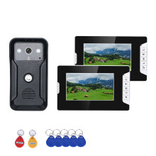 Ennio SY801QAIDENO12 citofono video a colori con 2 monitor da 7 pollici sistema RFID con campanello HD e telecamera 1000TVL con serratura elettr