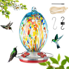gracosy Kolibris Futterspender für draußen handgeblasener Glas Kolibri Futterspender für Garten und Hinterhof Dekoration 32 Unzen Kolibri Nekt