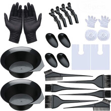 26 - delige haarverfset Haarverf Kam Borstel Douchkap Latex Handschoenen Kom Oordopjes Haarclips Sjaal