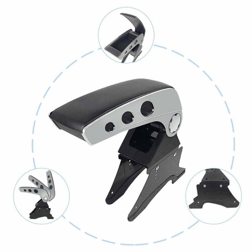 Car Armrest Box Storage Organizer with Rotatable Interior Parts Artificial Leather Center Console Organizer
