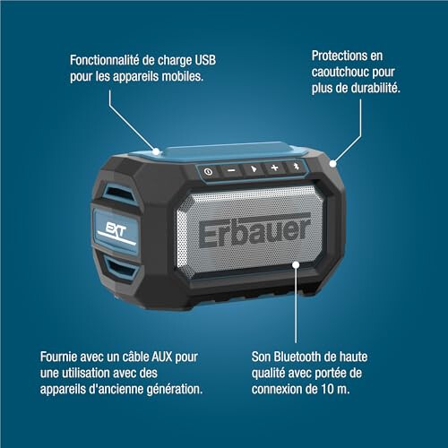 Erbauer Erbauer ERI1109RDI 18V Wireless Building Speaker (No Battery) 2