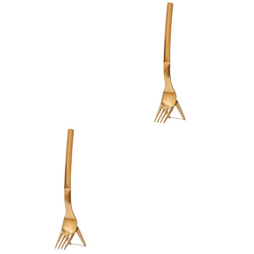 2Pièces Ustensiles Dorés Pour Couper Manger Pastèque À
