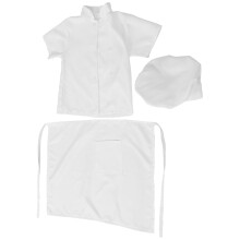 1Set Wit Kinder Schort En Hoed Polyester Keuken Rollenspel