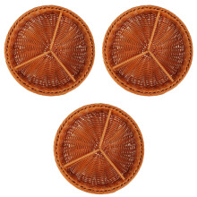 3Pièces Corbeille Tressée Multi-Compartiments Pour Fruits Snacks