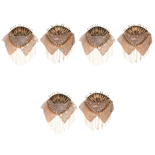 3Paires Décor Épaule Avec Rivets Glands Look Vintage Mode