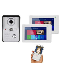 ENNIO 7 pollici 2 Monitor Wireless WIFI Video Citofono Campanello Intercom Sistema di Entrata con Telecamera HD 1080P Cablata Visione Notturna S