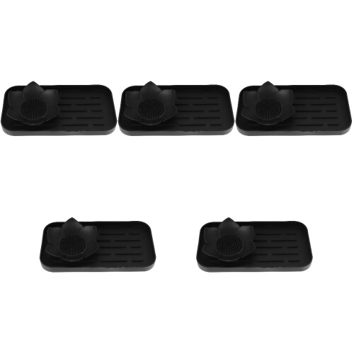 5Ensembles Porte- Silicone Noir Drainage Rapide Pour Cuisine