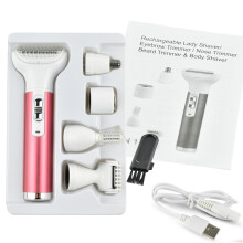 5 IN 1 Elektrische Scheerapparaat voor Vrouwen Pijnloze Haarverwijder Set Epilator USB Oplaadbaar met 5 Afneembare Opzetstukken voor Bikinischeer