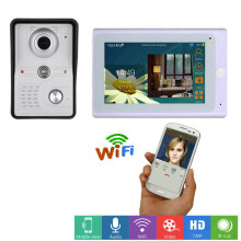 ENNIO Citofono Video IP Wireless/Wired da 7 pollici con Campanello Sistema di Entrata con Telecamera Wired HD 1000TVL Visione Notturna Support