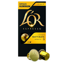 L'Or Lungo Mattinata Espresso Coffee Capsules 5 Intensity 10 Aluminium Compatible Nespresso*