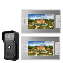 ENNIO Citofono Video con Cavo da 7 Pollici Kit Campanello Intercom 1 Telecamera 2 Monitor Visione Notturna Campanello