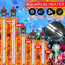 25W-500W Riscaldatore Subacqueo per Acquario in steel Inossidabile Termostato per Acqua
